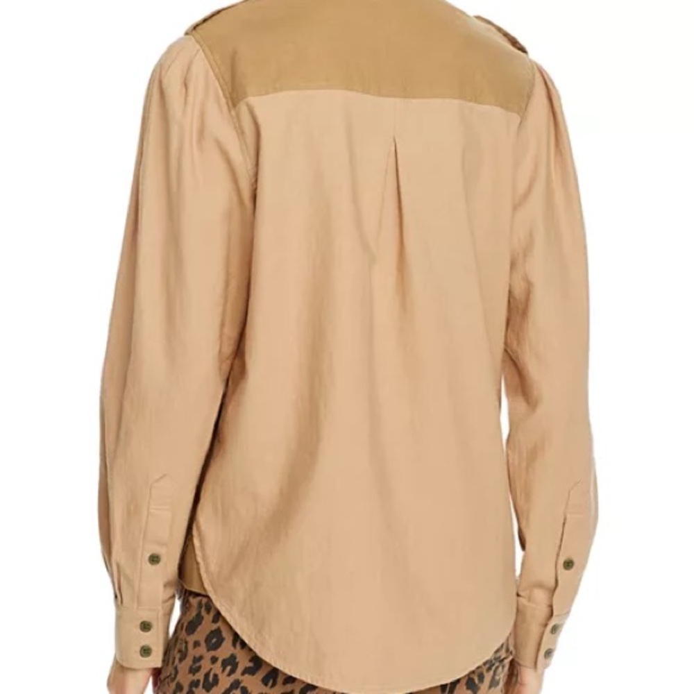 FRAME Panelled Cotton-Twill Safari Shirt XS - Picture 5 of 12